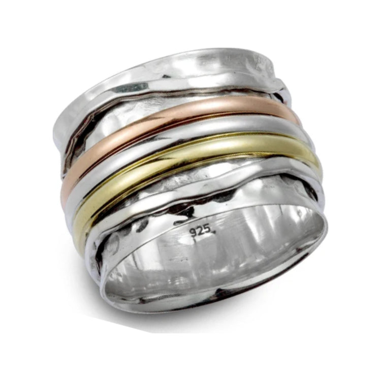 Elegance sterling silver spinner ring by Energy Stone