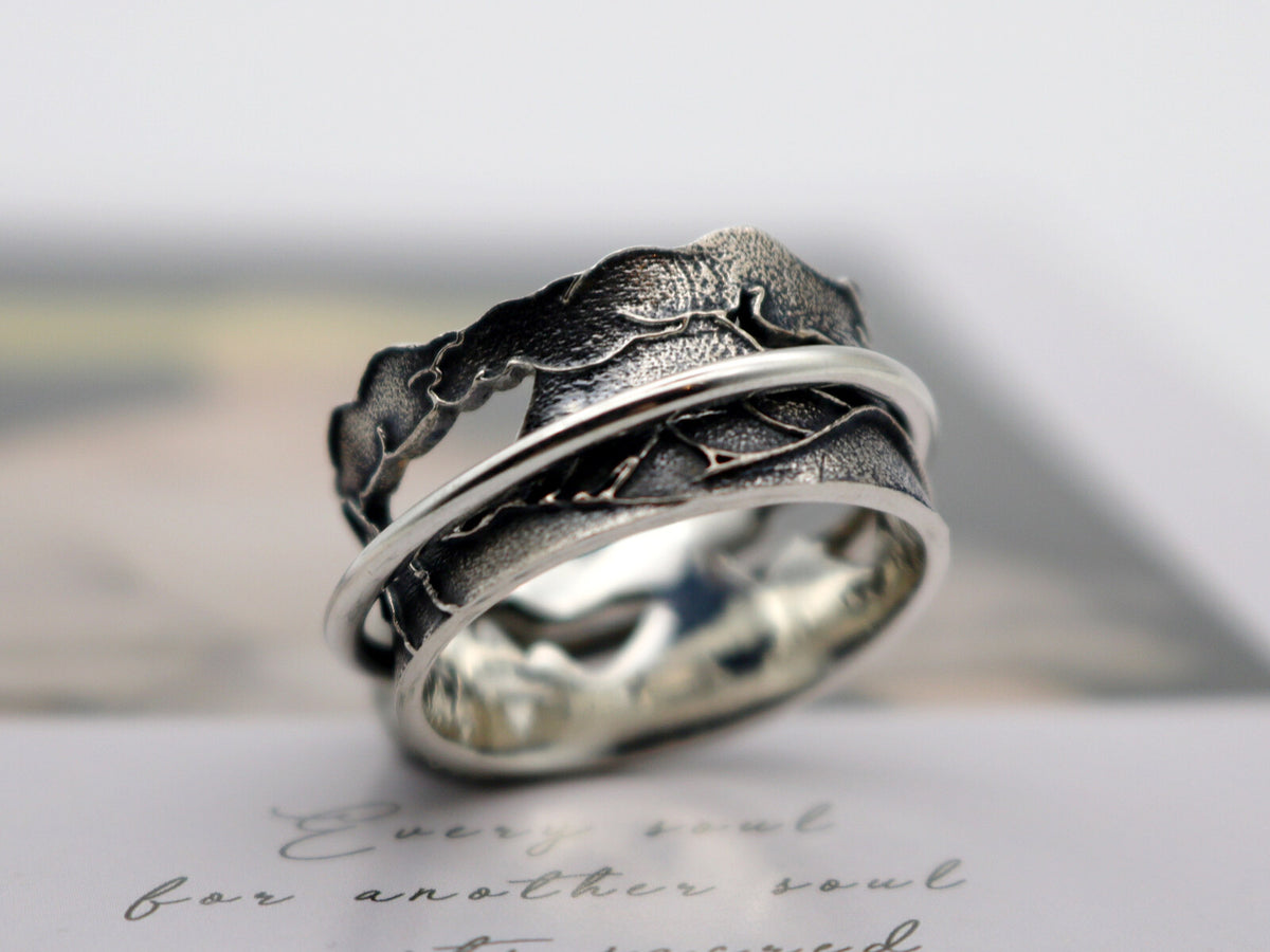 Never Quit sterling silver spinner ring