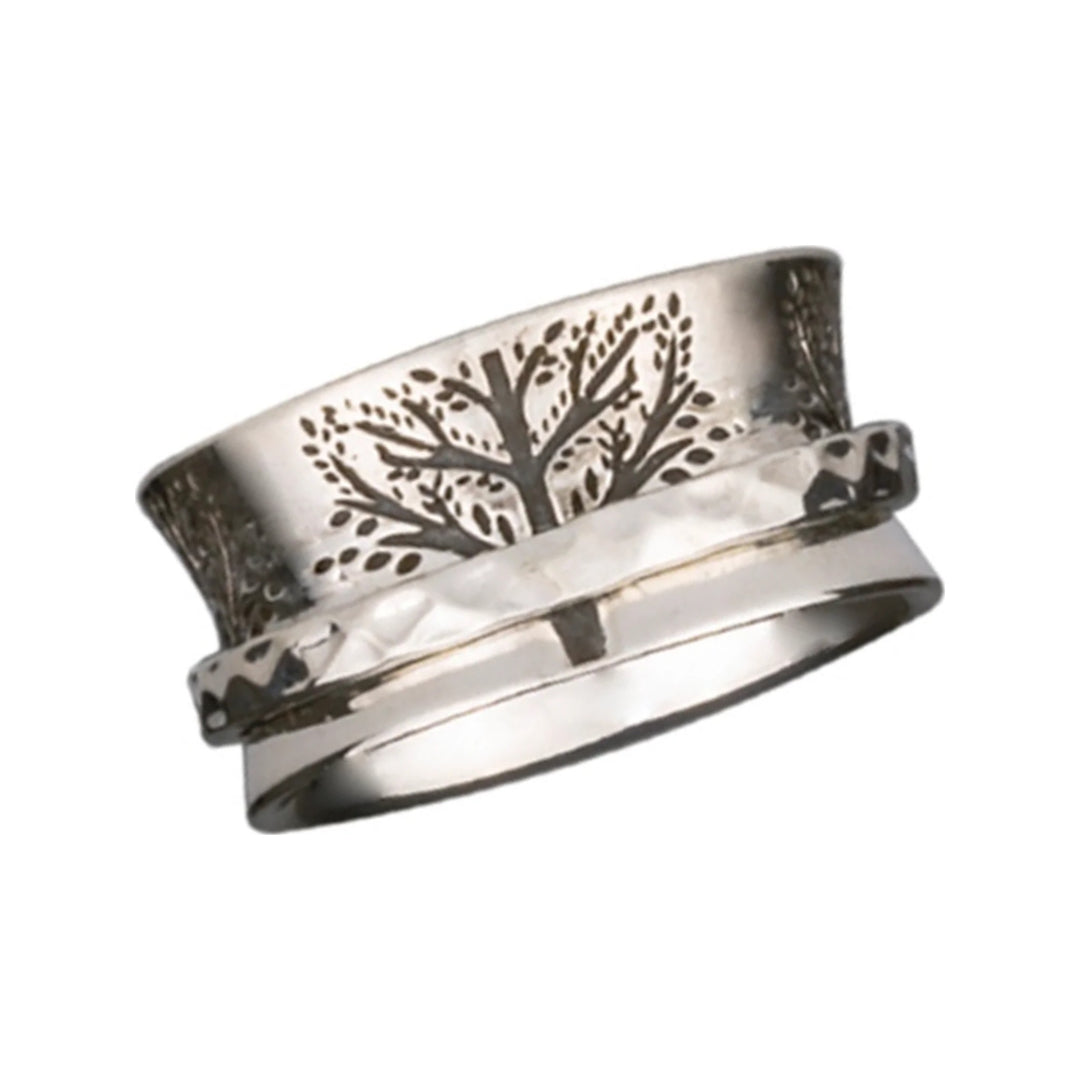 Fortitude sterling silver spinner ring by Energy Stone