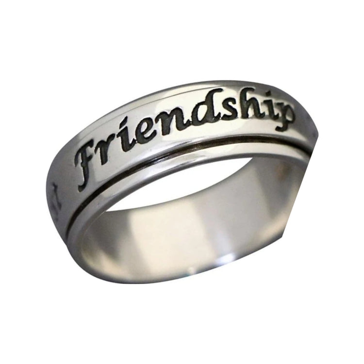 Friendship sterling silver spinner ring by Energy Stone