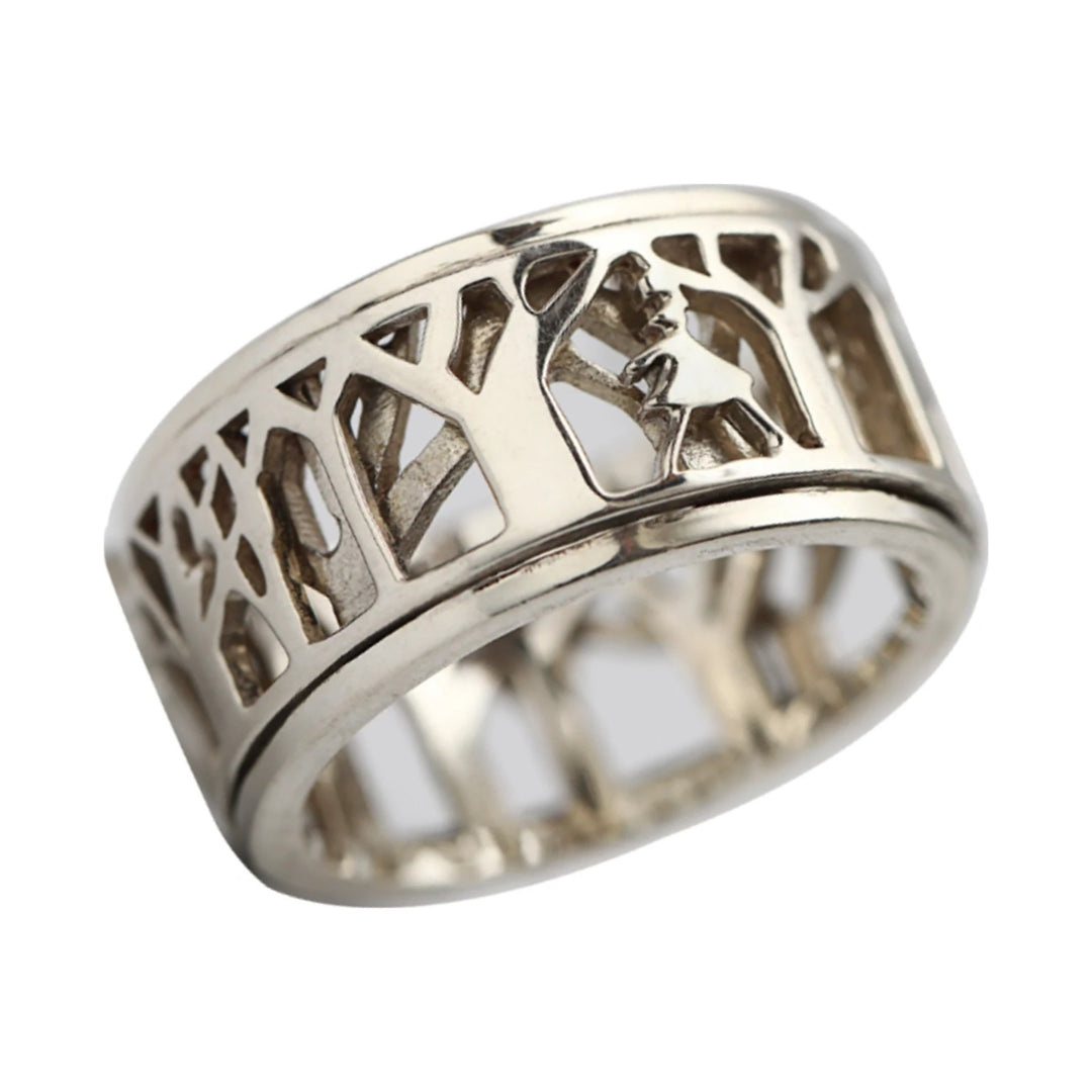 Lady In Nature sterling silver spinner ring by Energy Stone