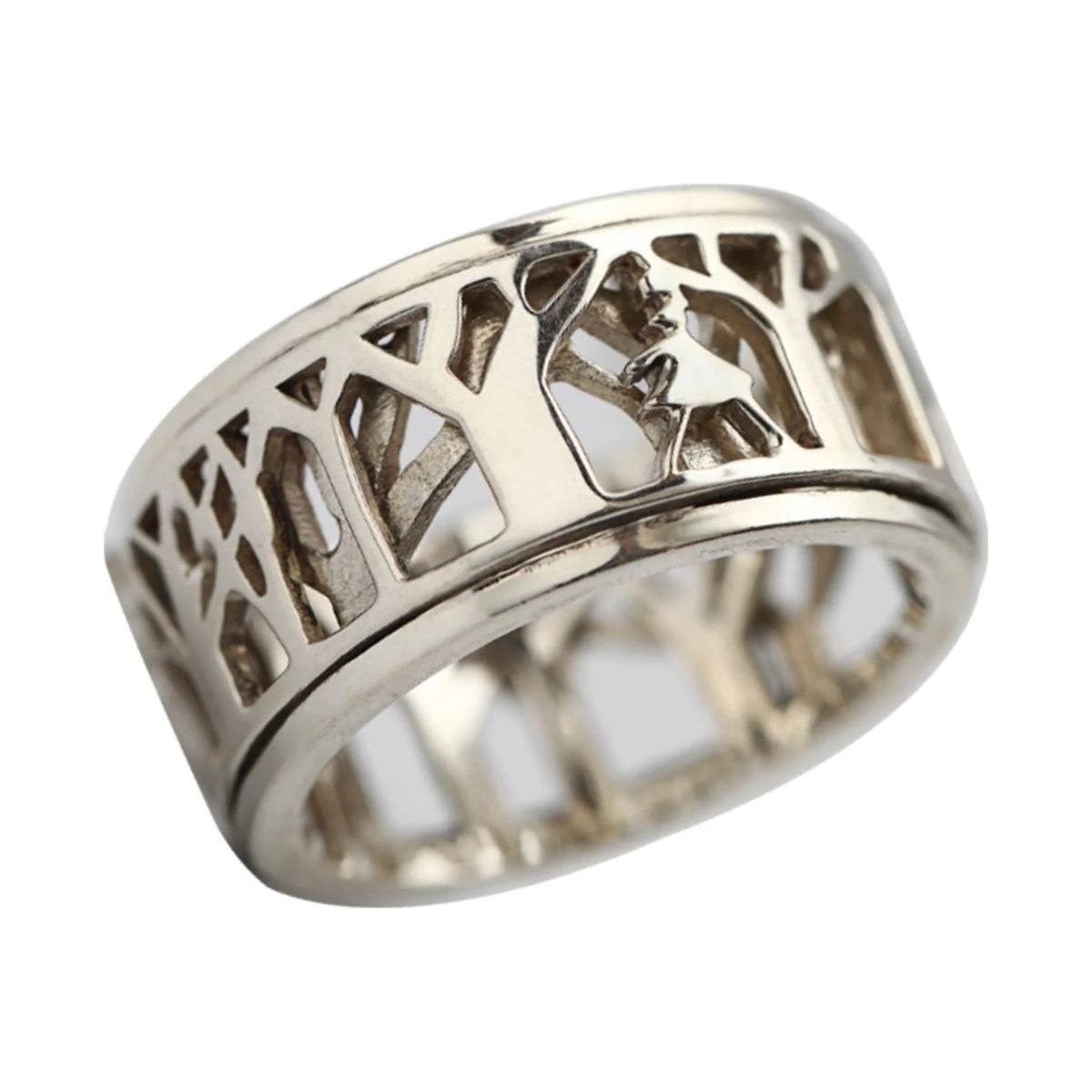 Lady In Nature sterling silver spinner ring by Energy Stone