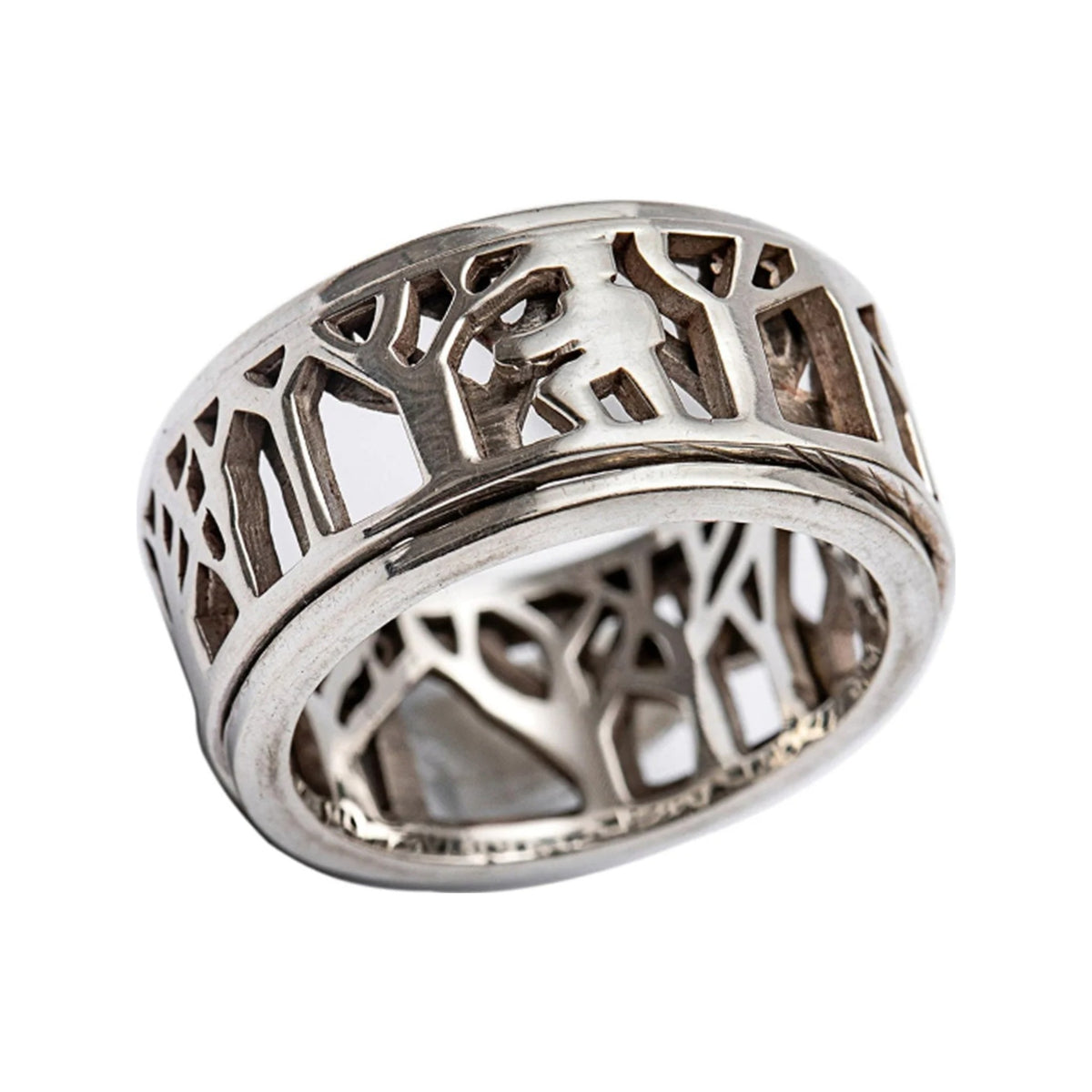 Man In Nature sterling silver spinner ring by Energy Stone