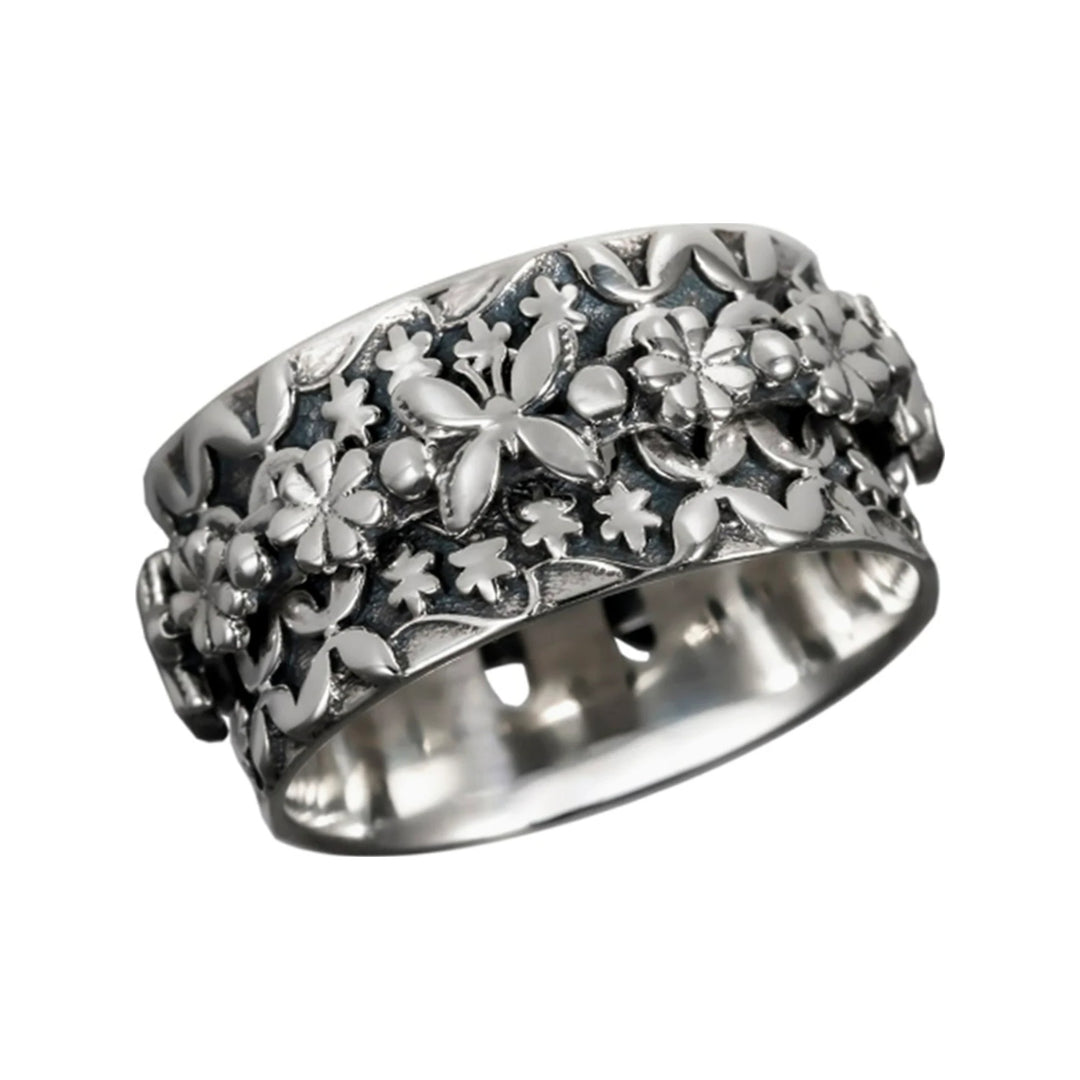 Papillon sterling silver spinner ring by Energy Stone