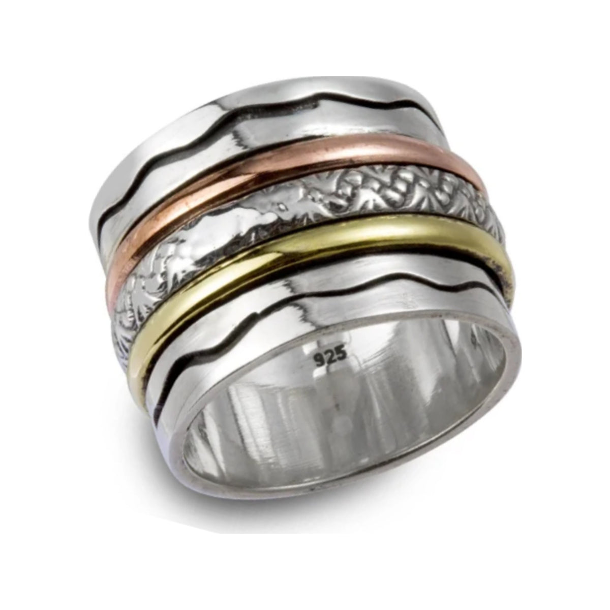 Radiance sterling silver spinner ring by Energy Stone