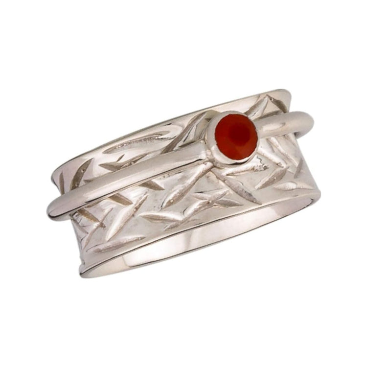 Sacral Chakra Carnelian sterling silver spinner ring by Energy Stone