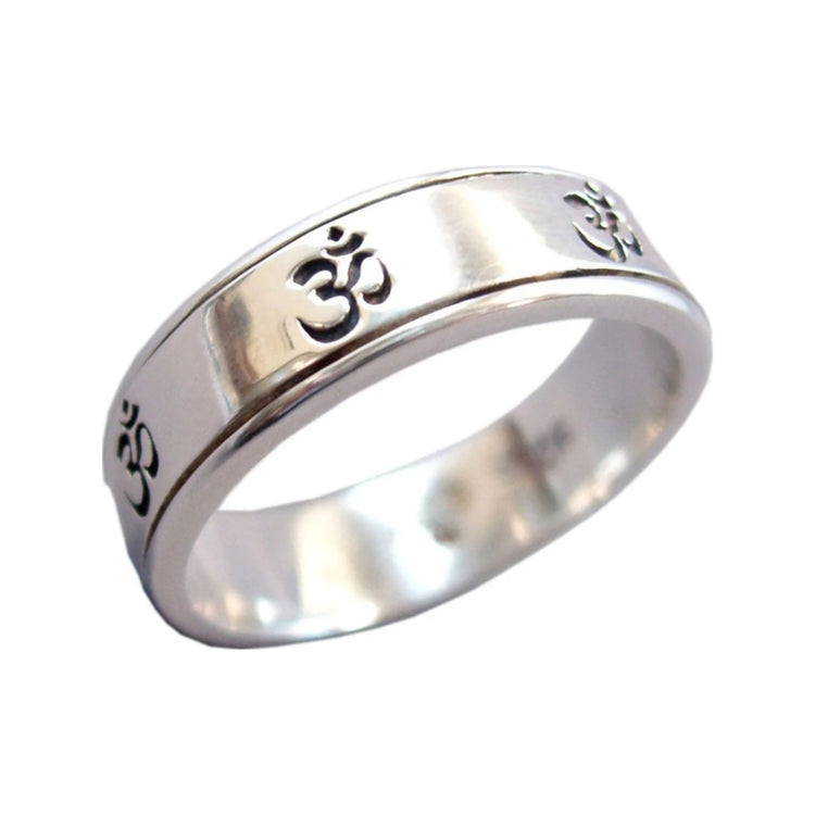 Seven Om sterling silver spinner ring by Energy Stone