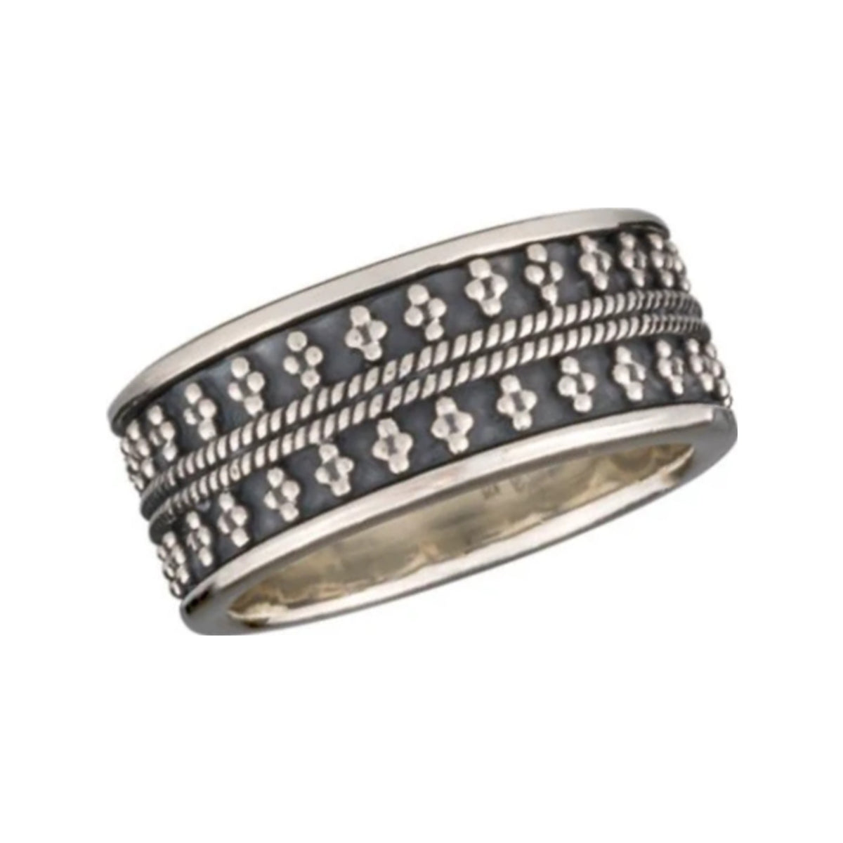 Silver Articulated sterling silver spinner ring by Energy Stone