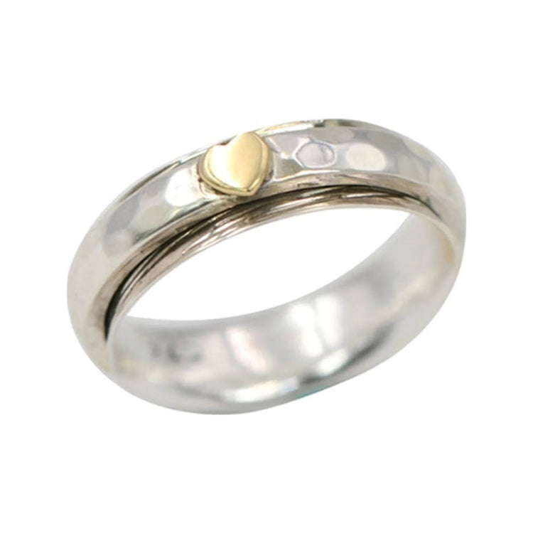 Simple Heart sterling silver spinner ring by Energy Stone