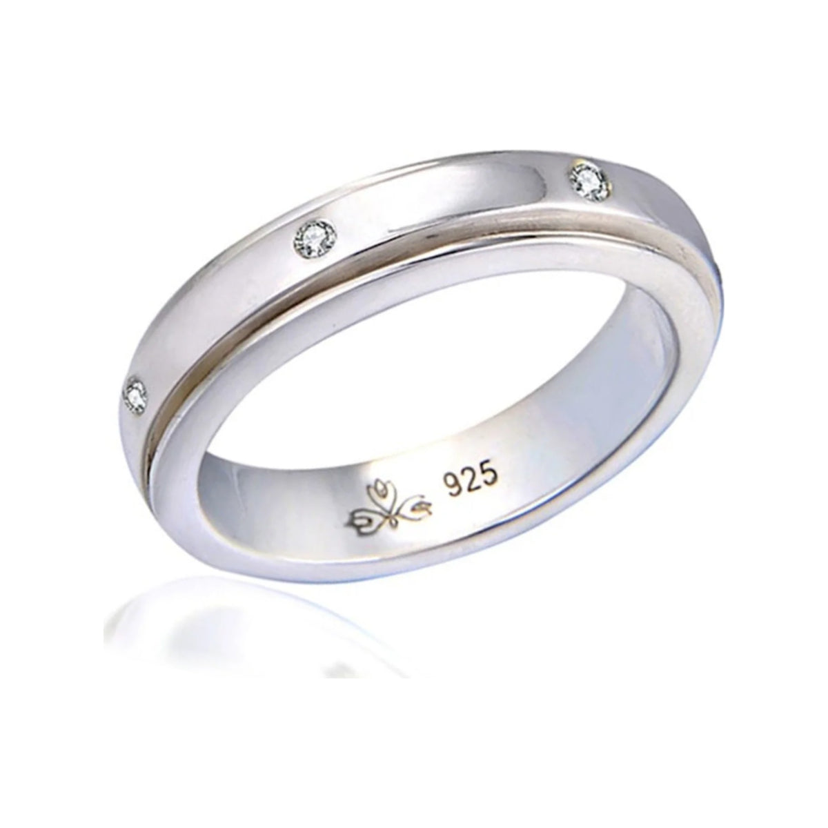 Small Dipper sterling silver spinner ring by Energy Stone