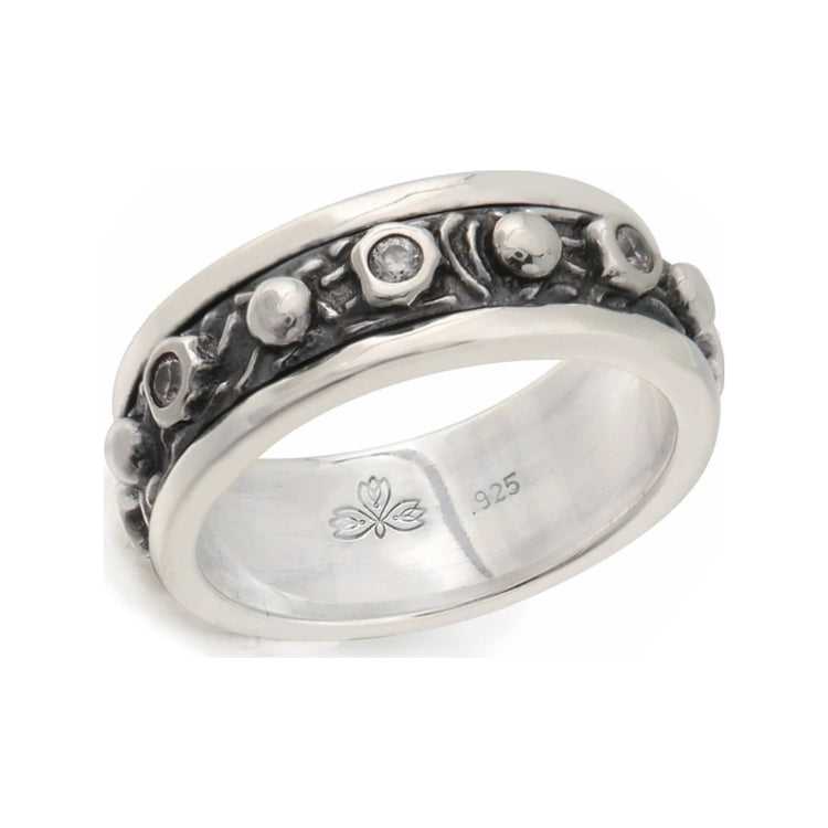 Soboku sterling silver spinner ring by Energy Stone