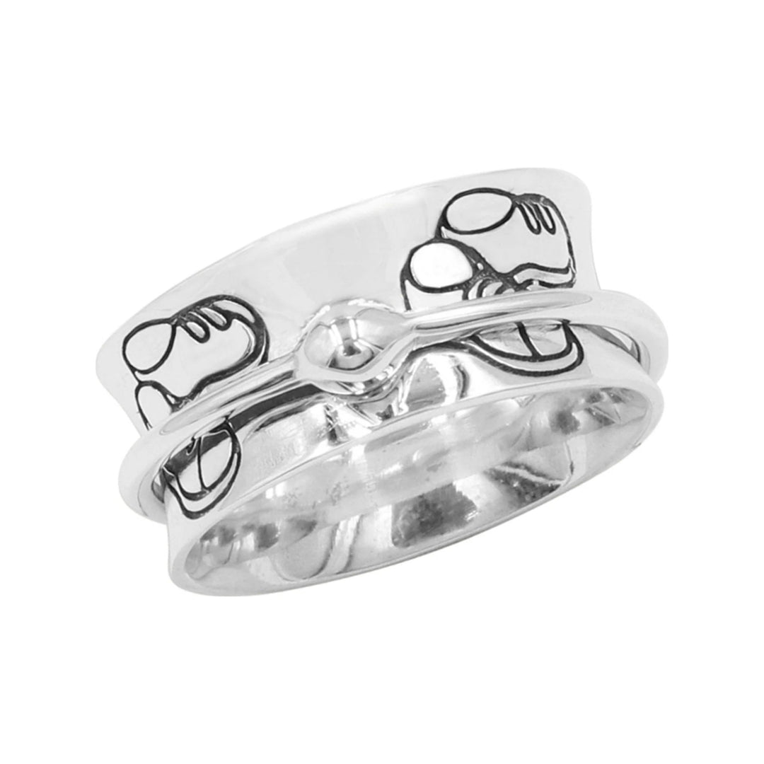 Son sterling silver spinner ring by Energy Stone