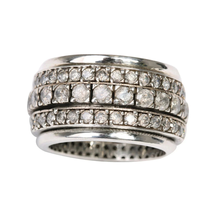Statement sterling silver spinner ring by Energy Stone