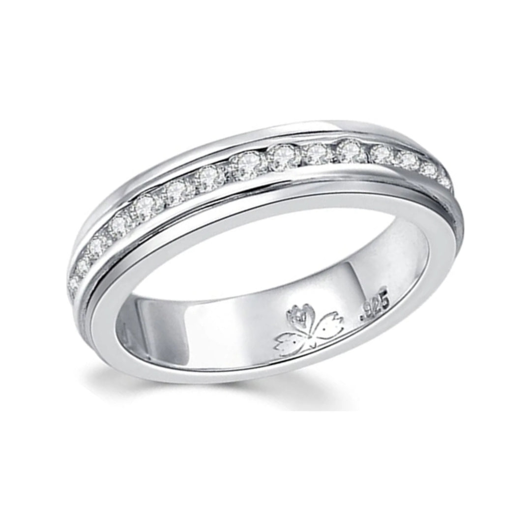Supernova sterling silver spinner ring by Energy Stone