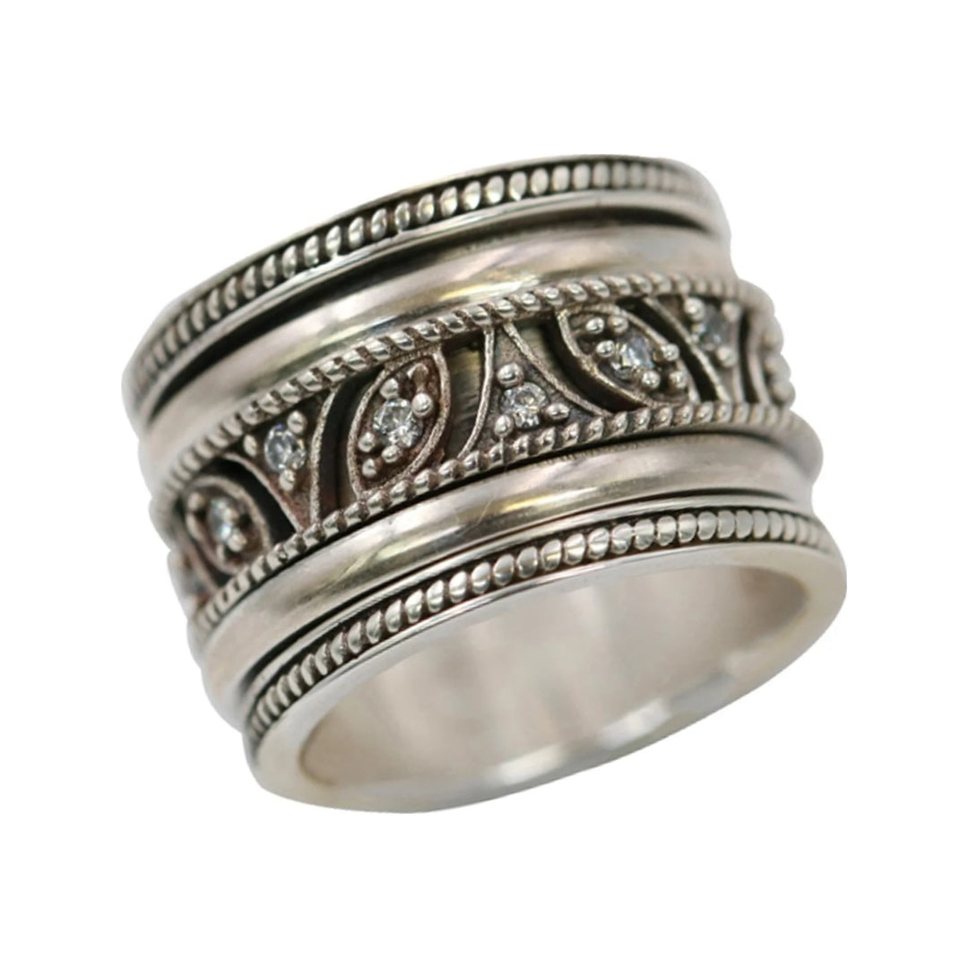 Taj Mahal sterling silver spinner ring by Energy Stone