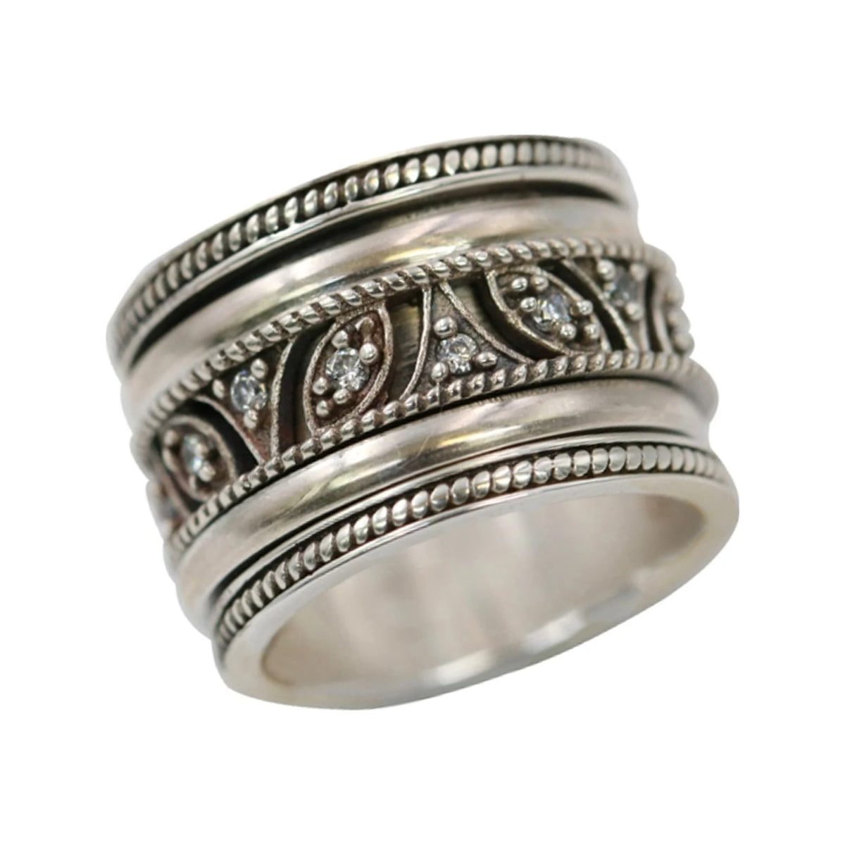 Taj Mahal sterling silver spinner ring by Energy Stone