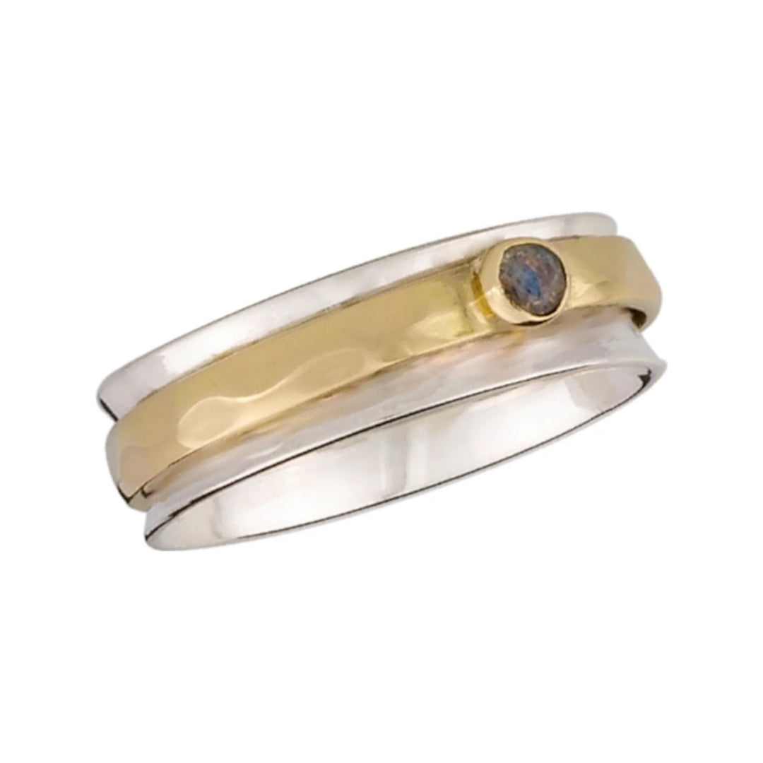 Teacher's Ring Labradorite sterling silver spinner ring by Energy Stone