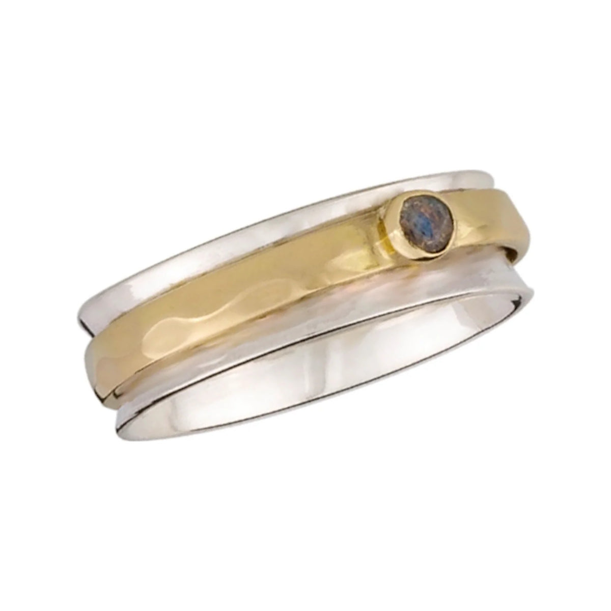 Teacher's Ring Labradorite sterling silver spinner ring by Energy Stone