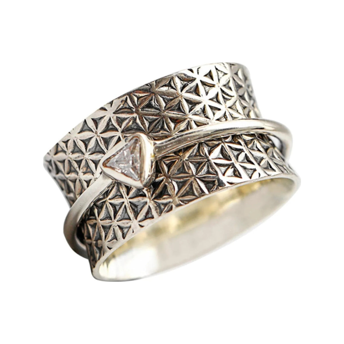 Trillian sterling silver spinner ring by Energy Stone