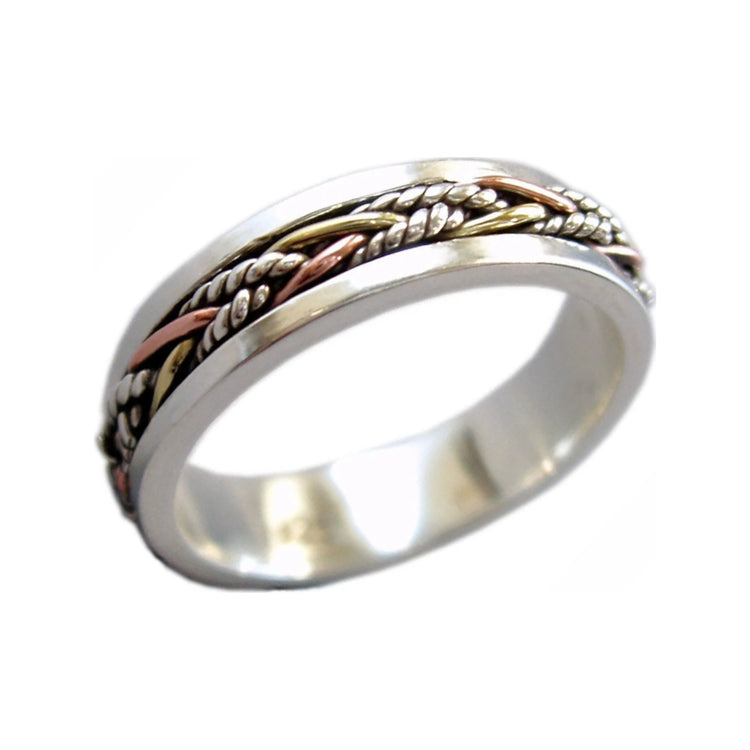 Twine sterling silver spinner ring by Energy Stone