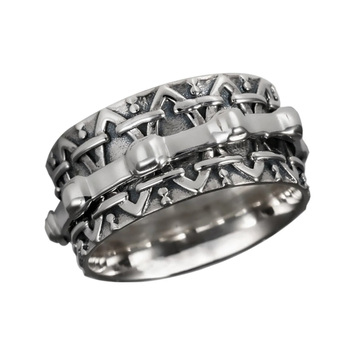 Unity sterling silver spinner ring by Energy Stone