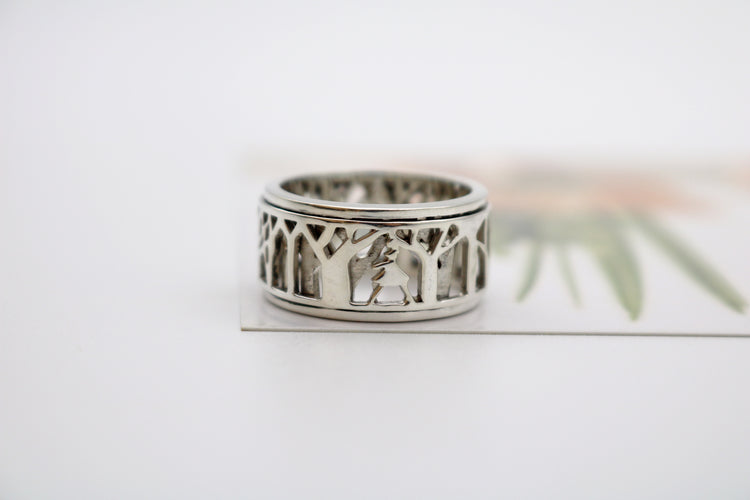 Lady In Nature Spinner Ring Sterling Silver