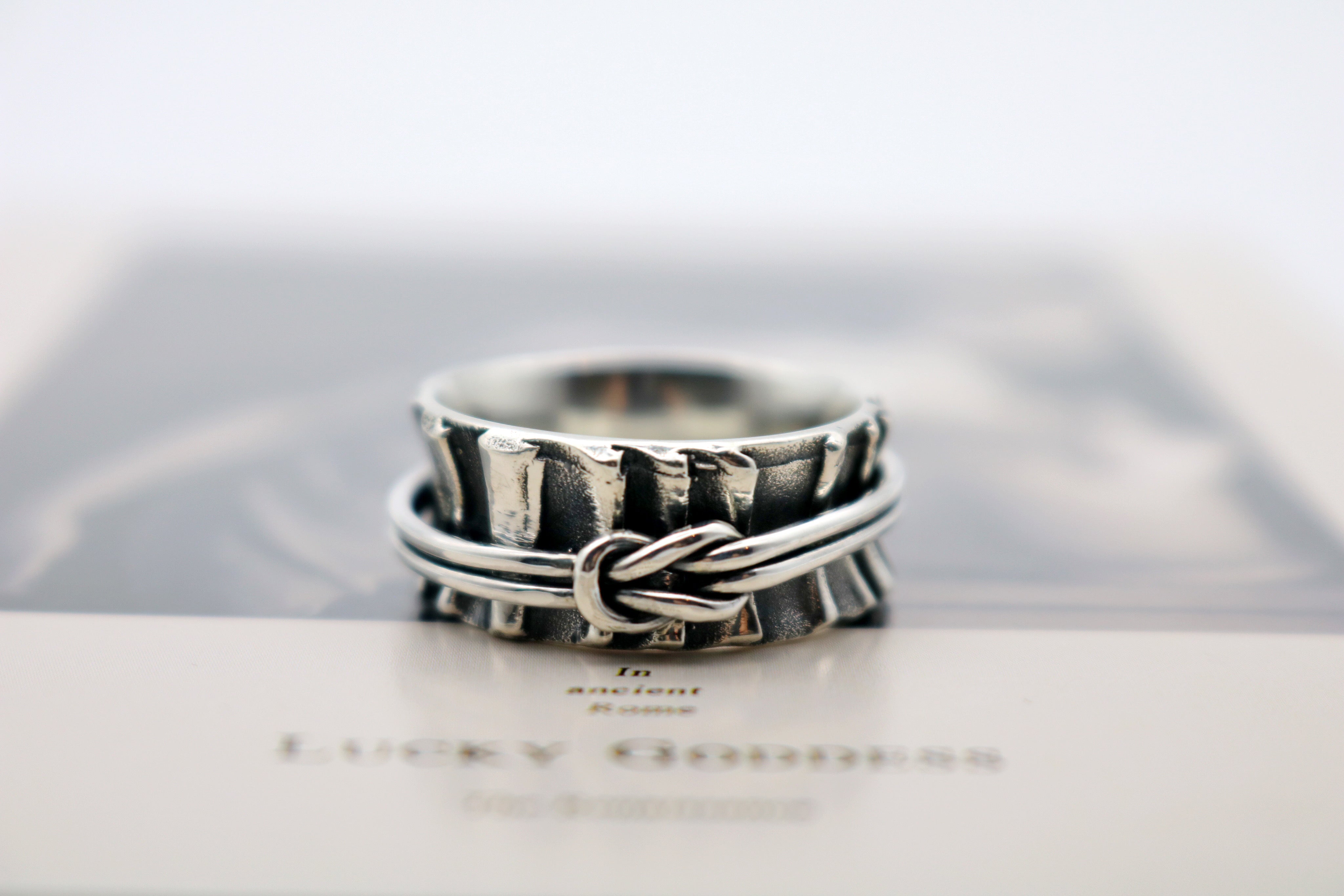 Connected Knot Meditation Spinner Ring Sterling Silver