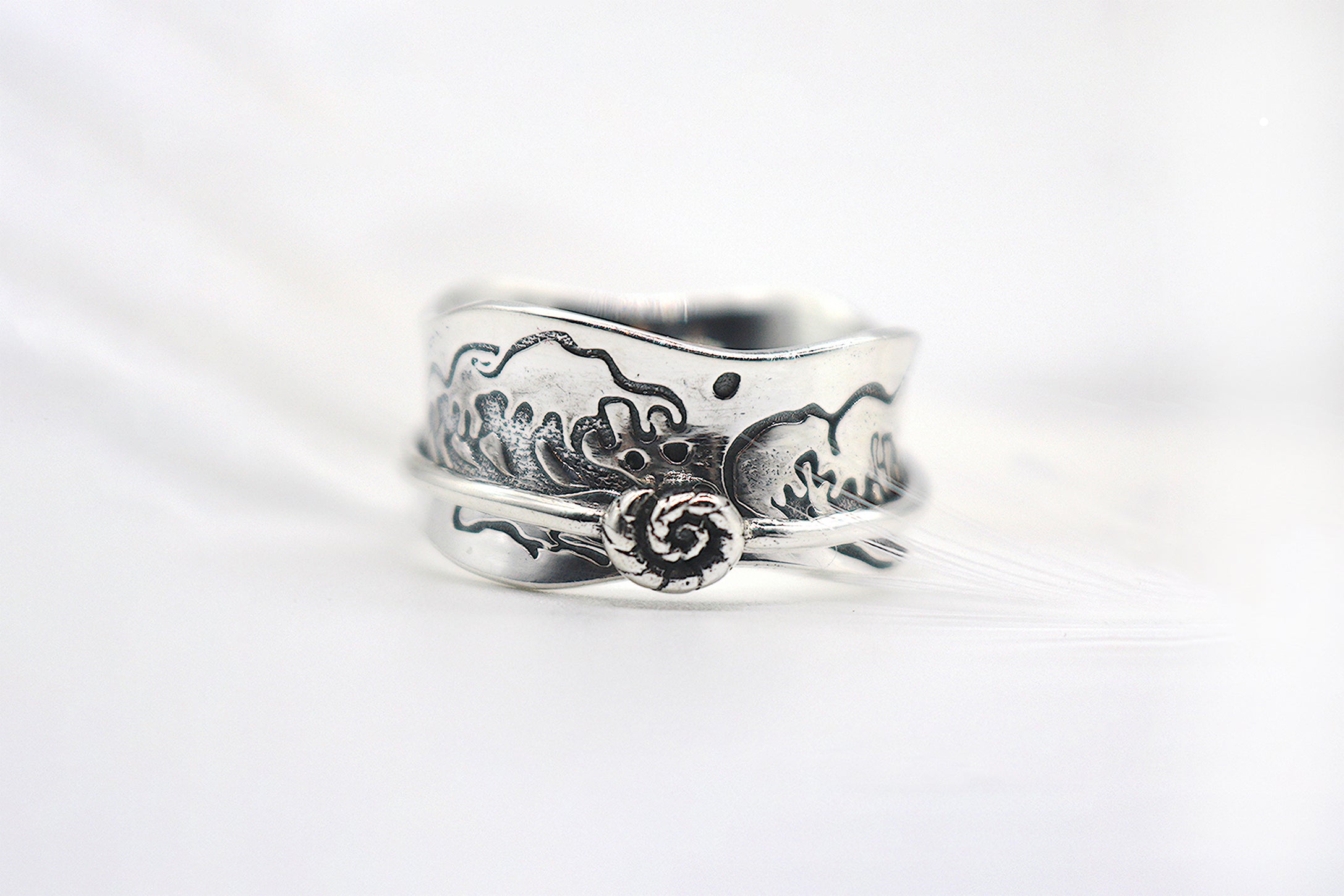 Ocean Kiss Sterling Silver Spinner Ring