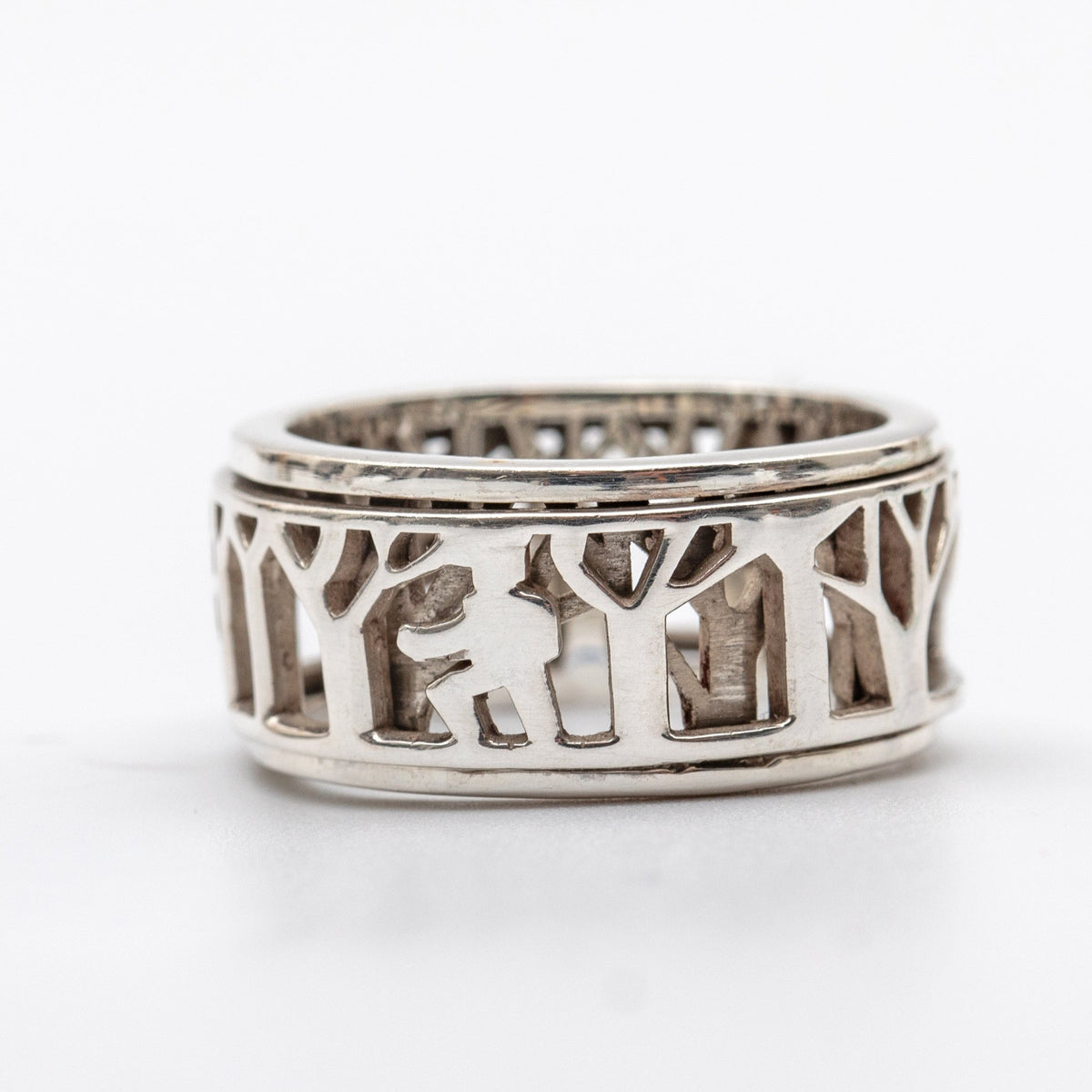 Energy Stone MAN IN NATURE Sterling Silver Meditation Spinner Ring US80-M