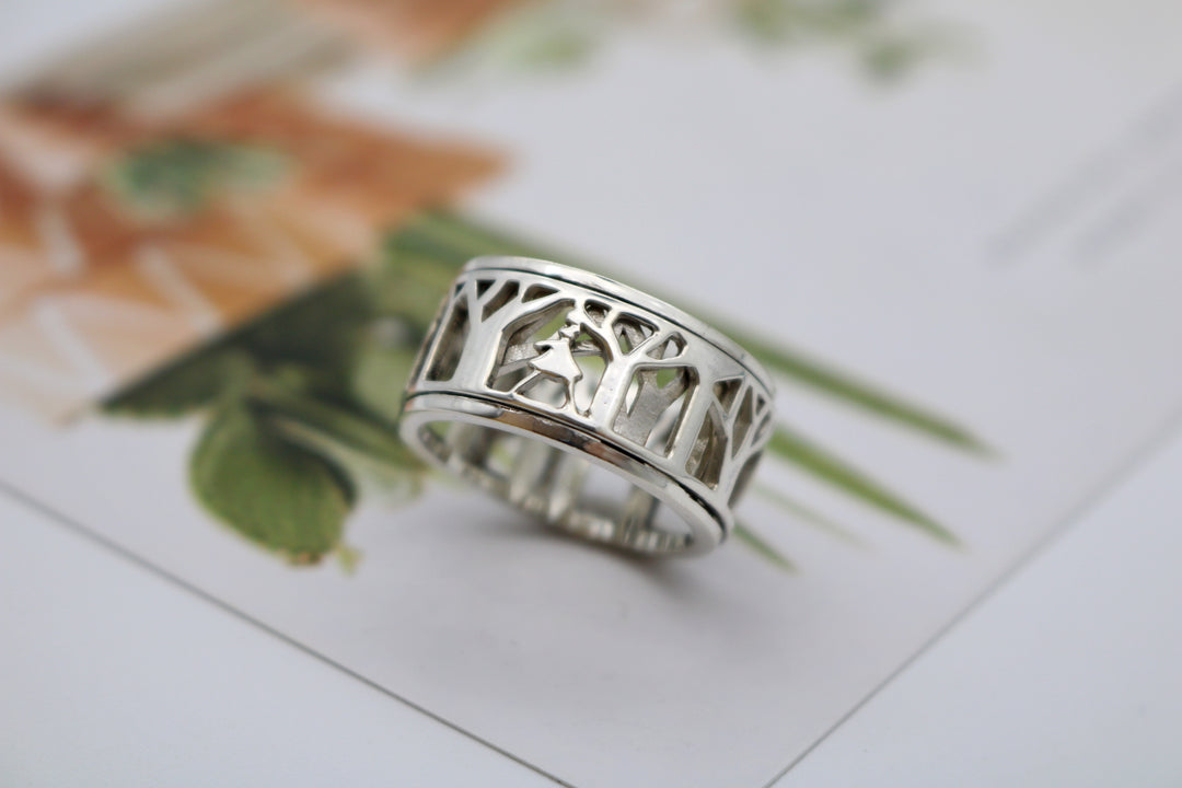 LADY IN NATURE Sterling Silver Meditation Spinner Ring