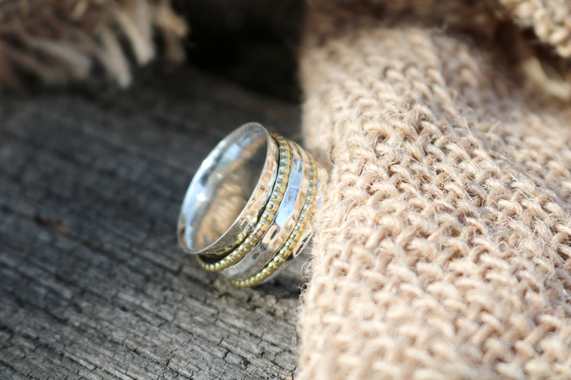 Energy Stone | 925 Sterling Silver Fidget Rings | Spinner Rings