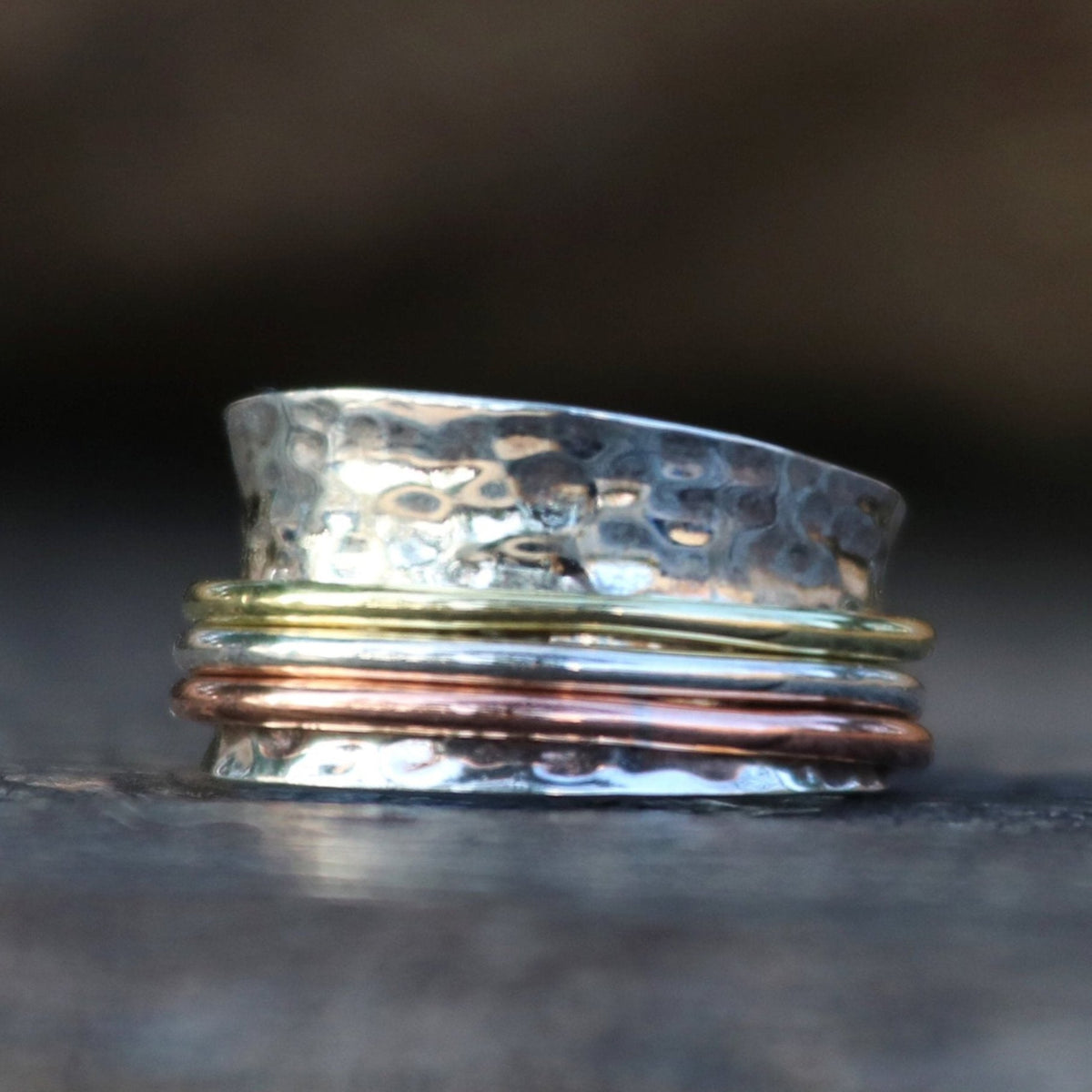Serenity sterling silver spinner ring by Energy Stone