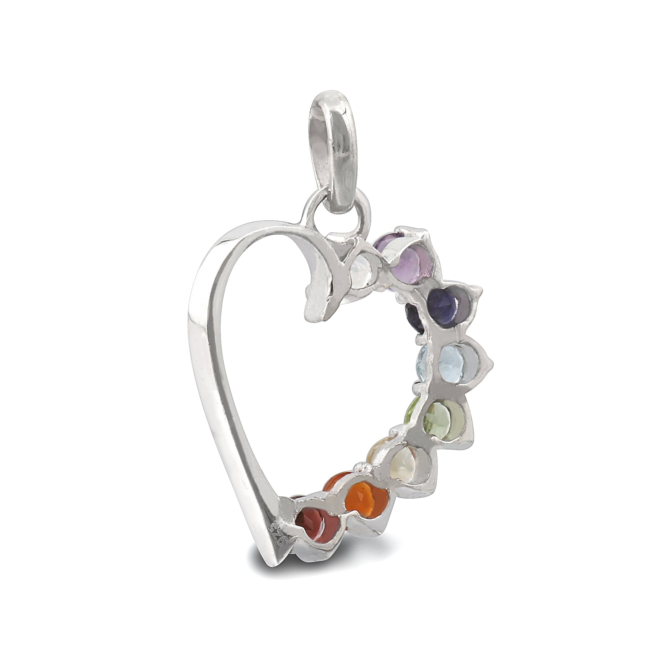 Vibrant Heart 7 Chakra Sterling Silver Pendant