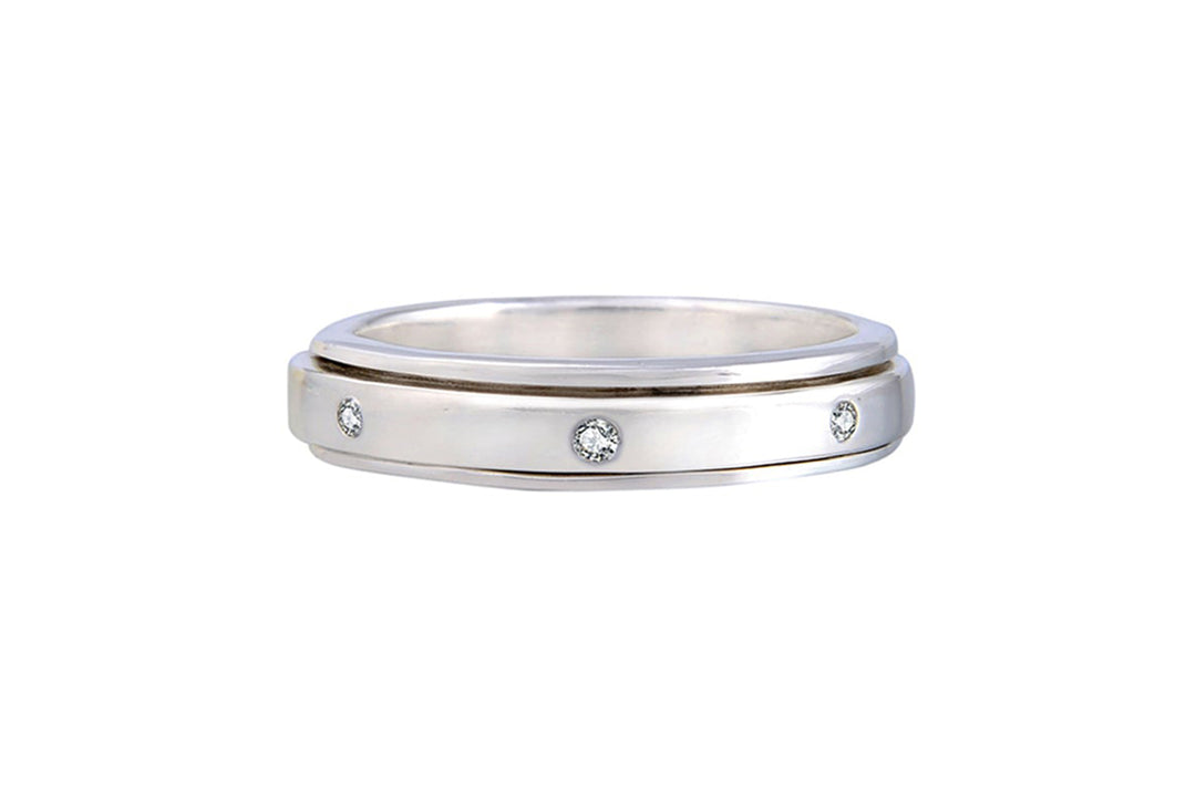 SMALL DIPPER Sterling Silver Meditation Spinner Ring